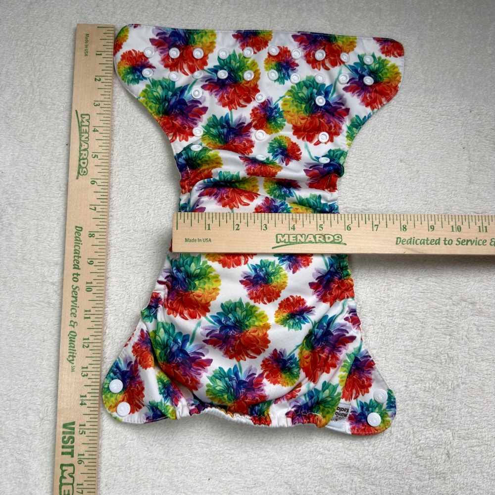 Mama Koala Floral Dahlia Pocket Cloth Diaper Adjustable Snaps Sustainable - Picture 5 of 6